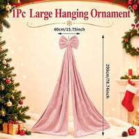 Giant Velvet Christmas Bow View 10