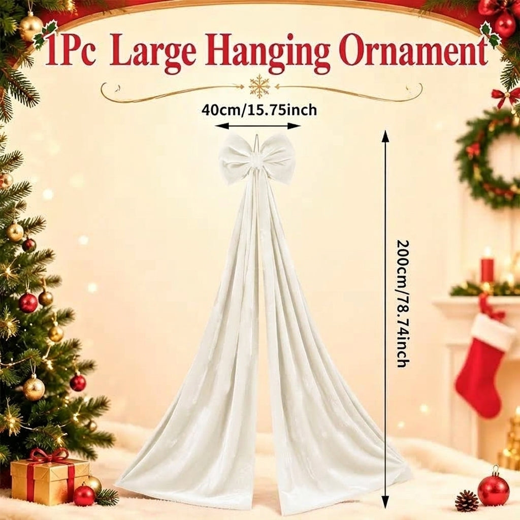 Giant Velvet Christmas Bow View 8