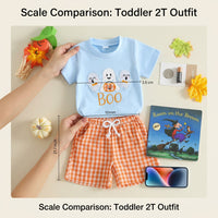 Toddler Boy Halloween Waffle Knit Top & Plaid Shorts View 5
