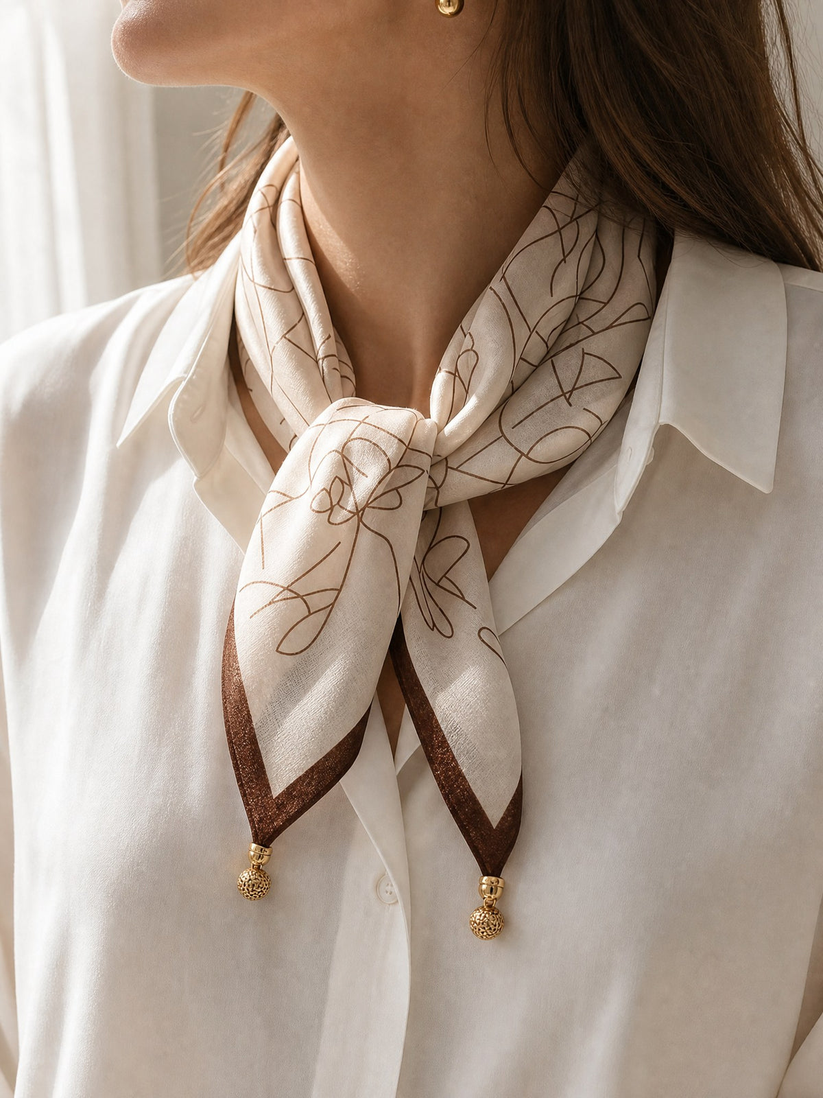 Foulard Square Scarf, in use