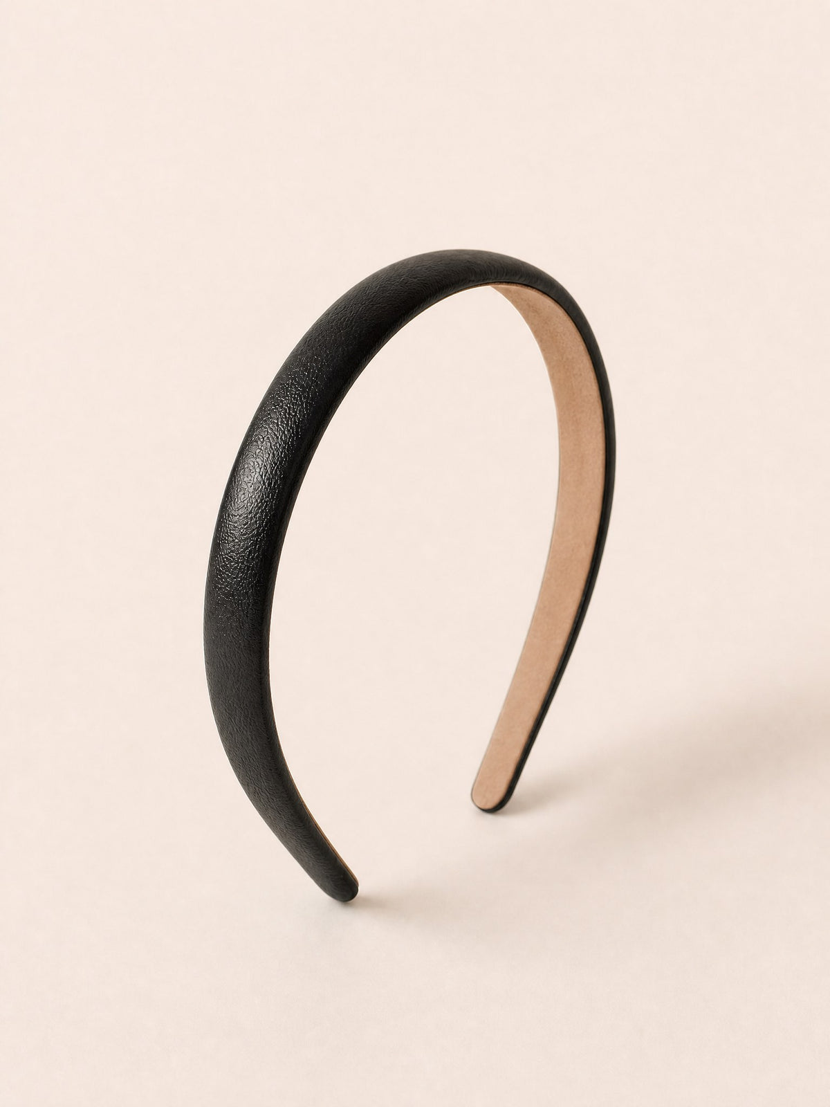 Bandeau Leather Headband, Black