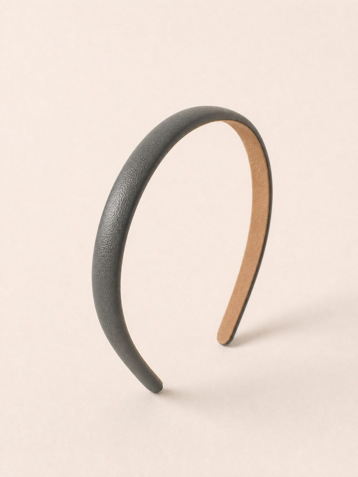 Bandeau Leather Headband, Grey