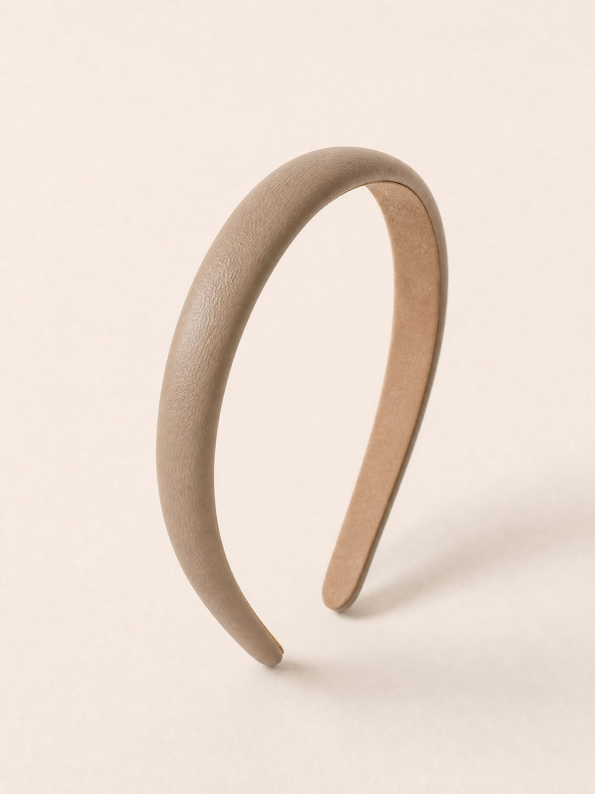 Bandeau Leather Headband, Khaki