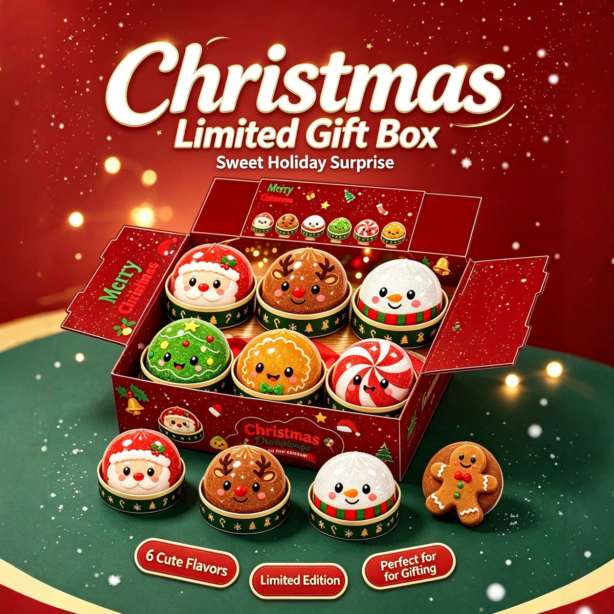 Christmas Mystery Dumpling Squishy Limited Gift Box Packaging View 3