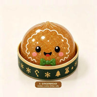 5. Gingerbread - Golden Cookie Glitter Jelly Christmas Dumpling Squishy in Steamer Basket View 8