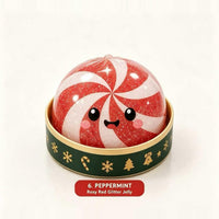 6. Peppermint - Rosy Red Glitter Jelly Christmas Dumpling Squishy in Steamer Basket View 9