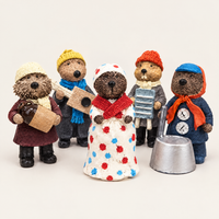 5-Piece Christmas Otter Jug-Band Figurine Set - Complete Hand-Painted Collection View 1