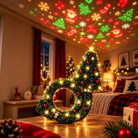 Christmas Tree USB Projector Light casting festive holiday patterns on ceiling and walls View 1
