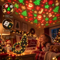 Magical Holiday Nights with Christmas Tree USB Projector Light in family bedroom View 3