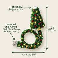 Christmas Tree USB Projector Light Product Dimensions - 7.8 in Height by 4.7 in Width View 9