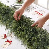 Soft real-touch PE cypress needles table runner centerpiece View 6