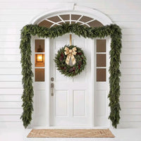 Indoor and outdoor 6FT Cypress Garland framing front porch doorway View 7