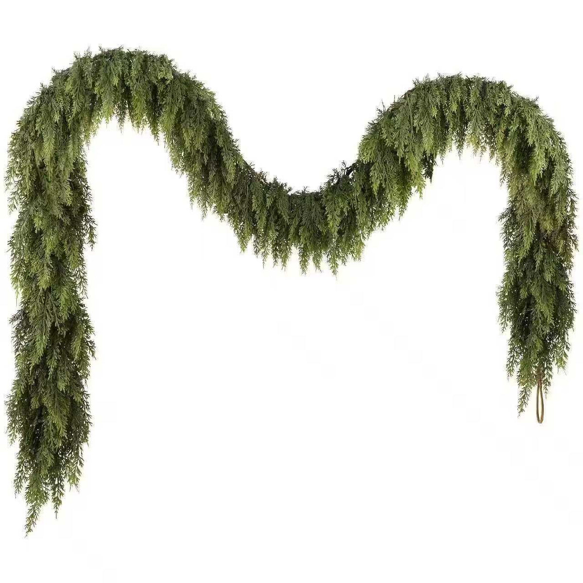 6FT 35-Tip Real-Touch Cypress Garland full drape and hanging loop View 8