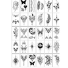 Dark Lace & Rose Temporary Tattoo Sheet (30-Pack)