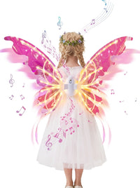 FairyGlow™ Electric Moving Butterfly Wings - Pink Back View View 12