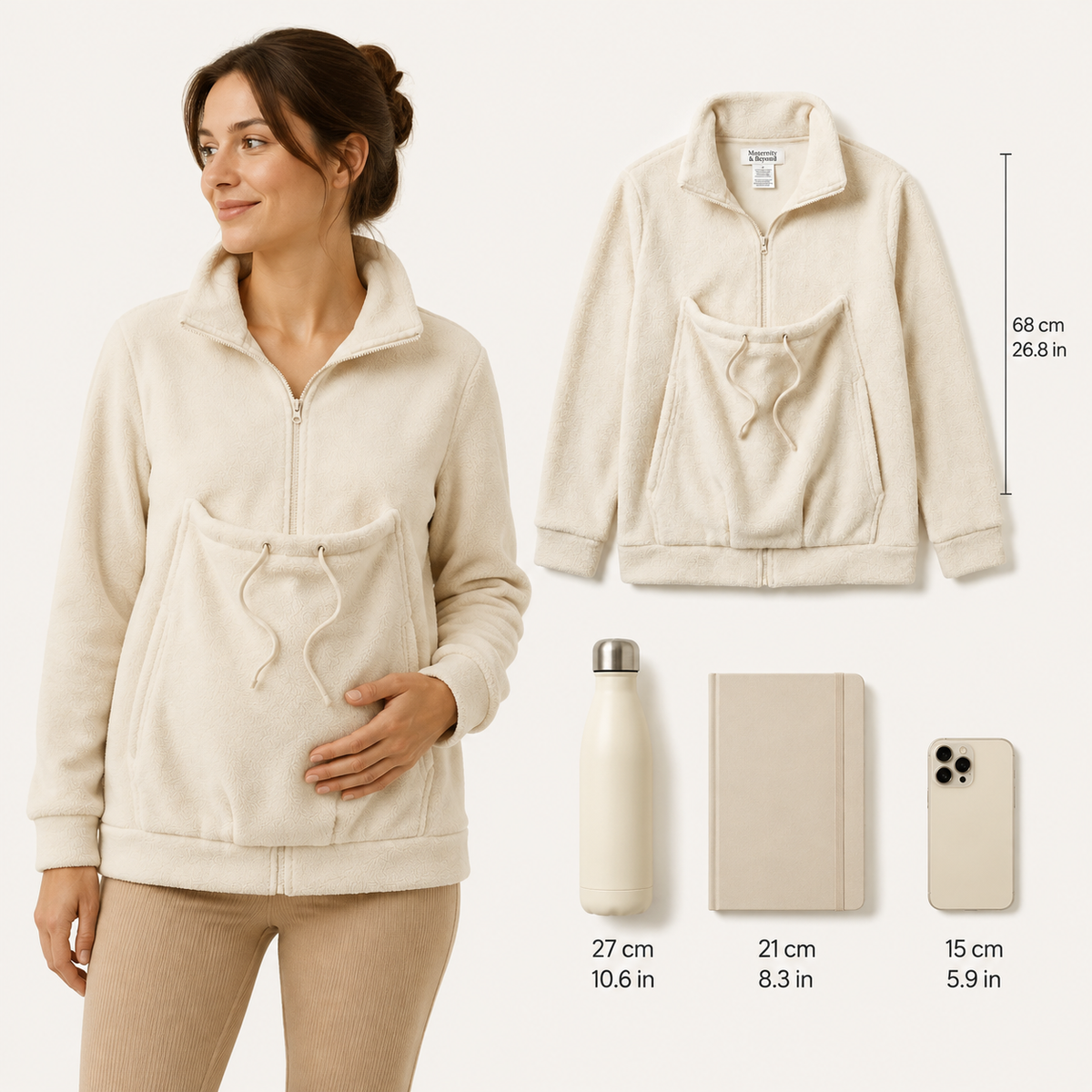 2-in-1 Kangaroo Carrier Maternity Hoodie View 4