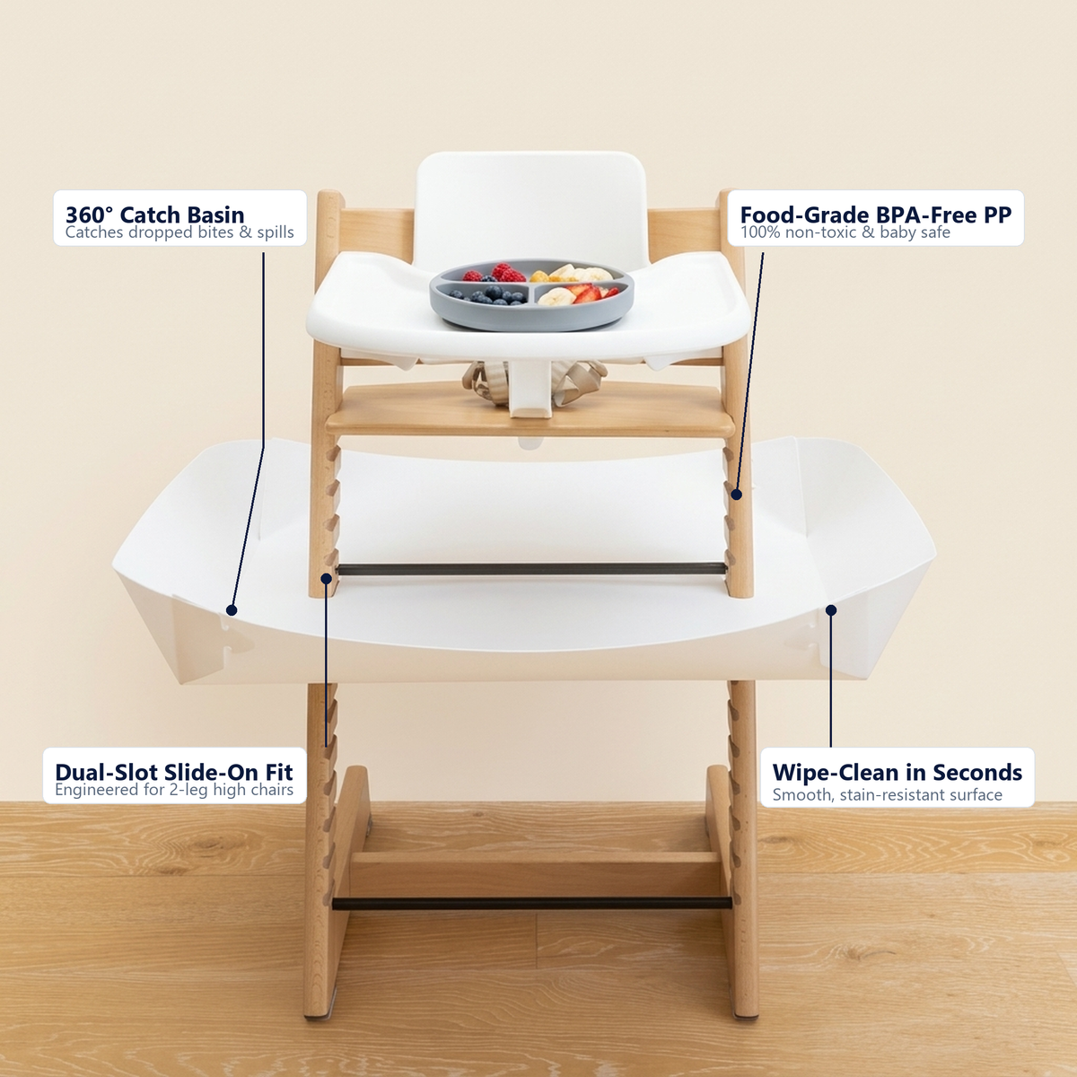 Baby Bubble™ 360° Highchair Food Catcher Tray View 2