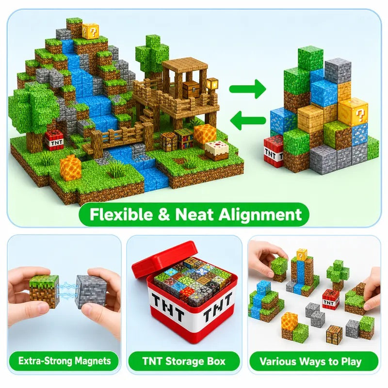 Magnetic Stackable Construction Cubes
