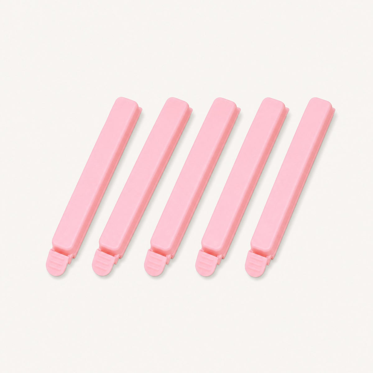 Five pink food bag sealing clips View 1
