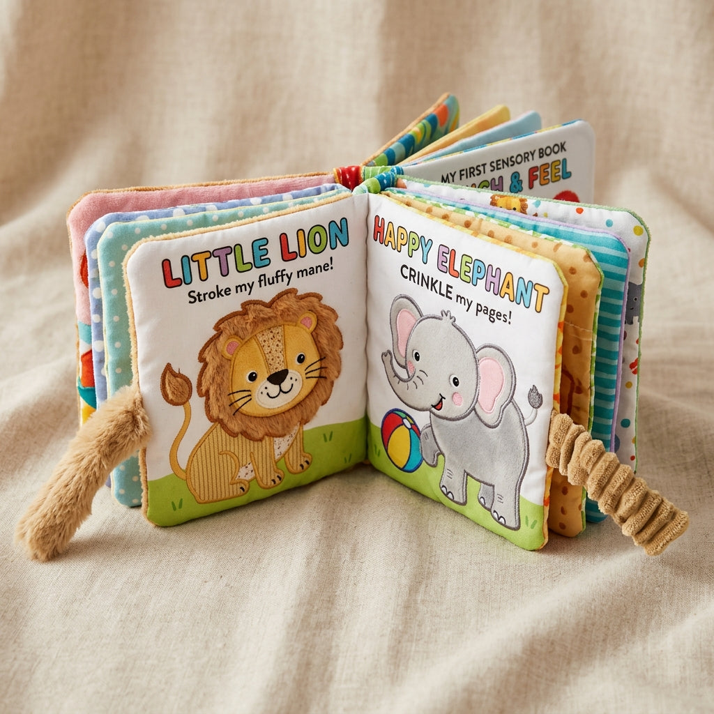 3D Sensory Touch & Feel Crinkle Cloth Animal Book (FREE) View 1