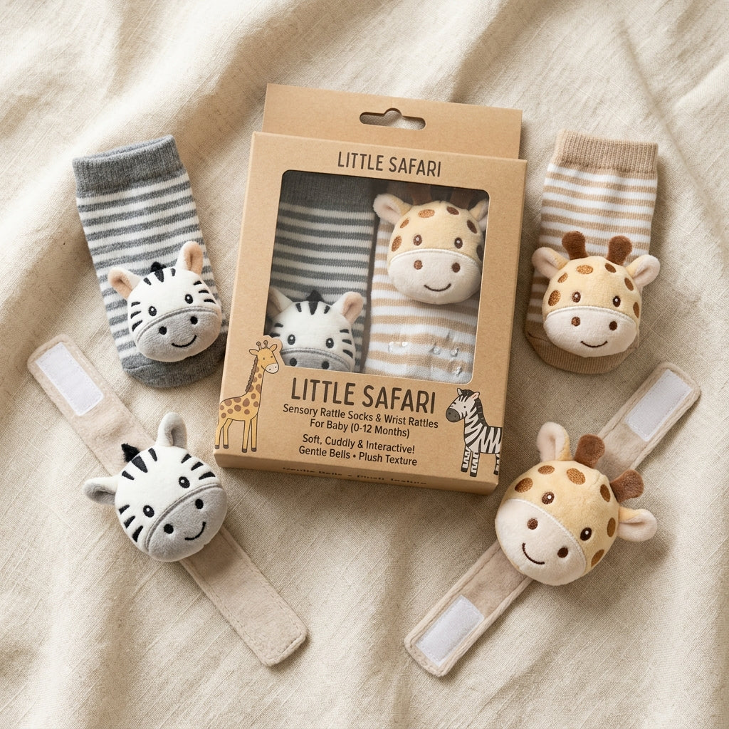 Plush Animal Rattle Socks & Sensory Wrist Finders (FREE) View 1