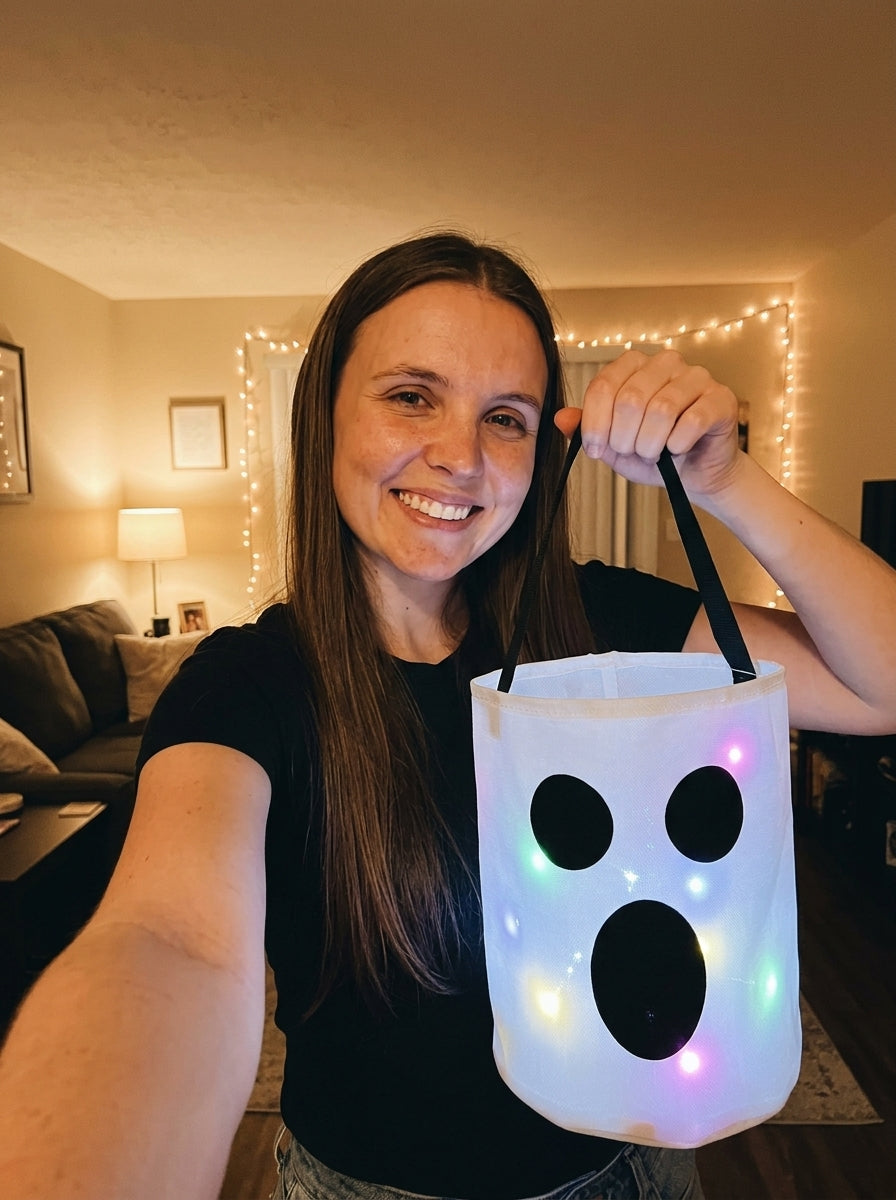 Baby Bubble™ GlowBucket LED Light-Up Halloween Candy Bag View 6