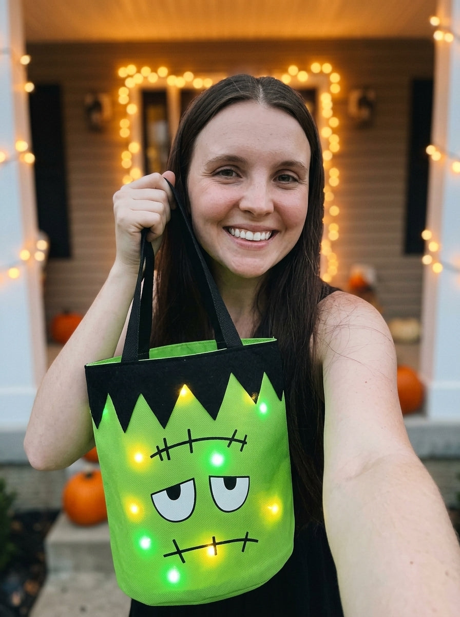 Baby Bubble™ GlowBucket LED Light-Up Halloween Candy Bag View 8