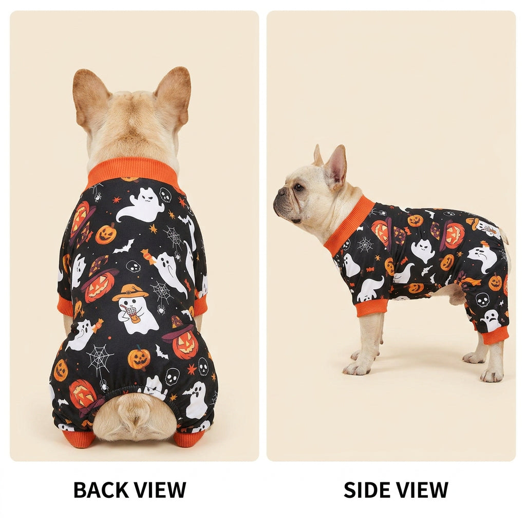 4-Pack Halloween Ghost Print Dog Pajamas View 6