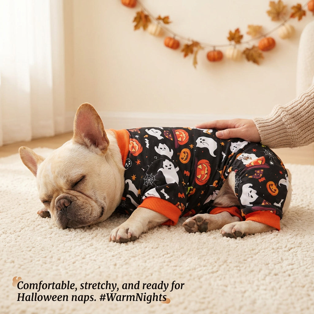 4-Pack Halloween Ghost Print Dog Pajamas View 8