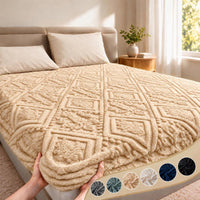 Luxury 3D Embossed Plush Fitted Sheet View 1