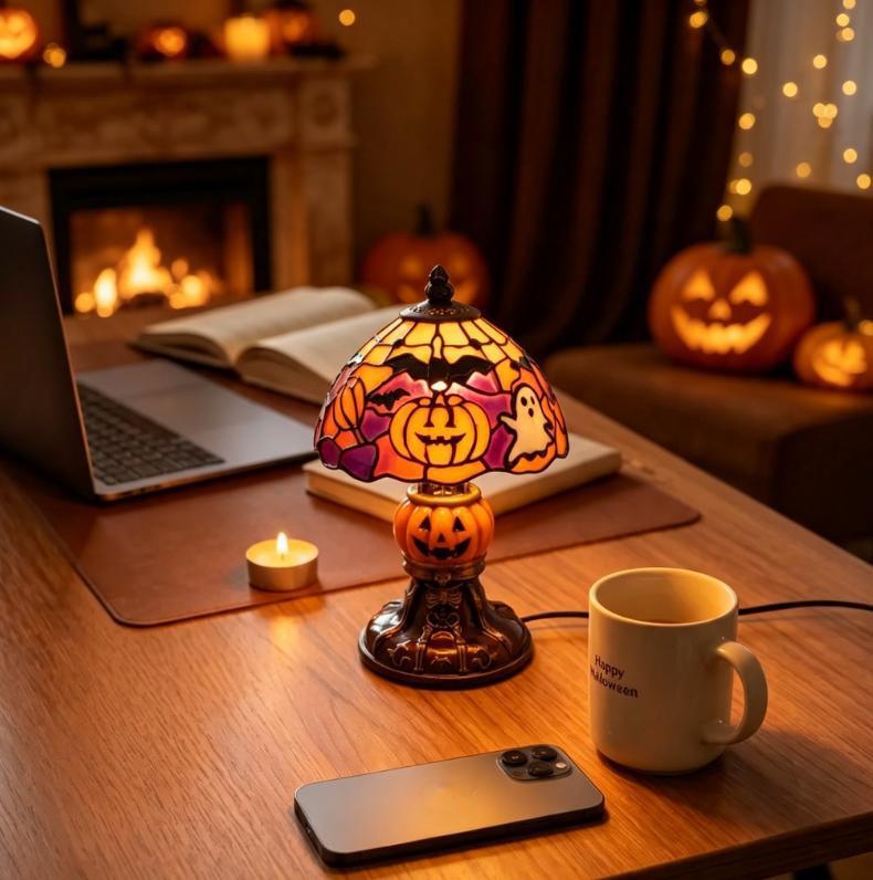Spooklight Stained Glass Lamp View 1