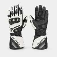 Carbon heated riding gloves in Black/White View 1