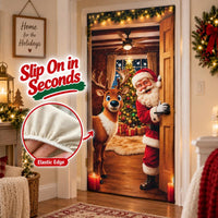 Christmas Door Cover - Santa & Reindeer View 5
