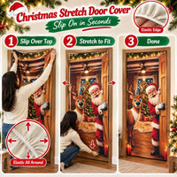 Christmas Door Cover - Santa & Reindeer View 3