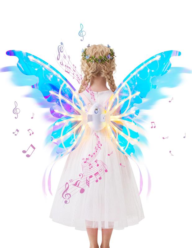 FairyGlow™ Electric Moving Butterfly Wings - Blue Back View View 4