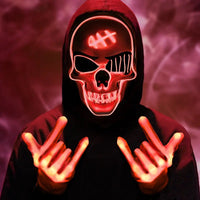 Phantom LED Skull Mask & Skeleton Gloves Set View 1