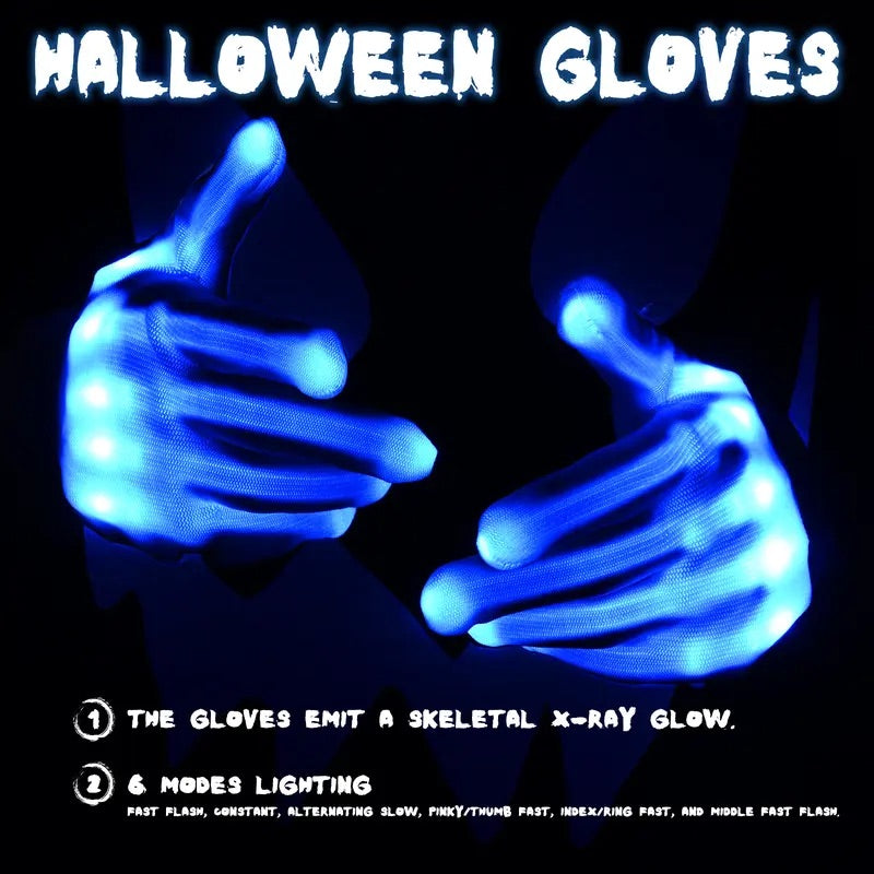 Phantom LED Skull Mask & Skeleton Gloves Set View 5