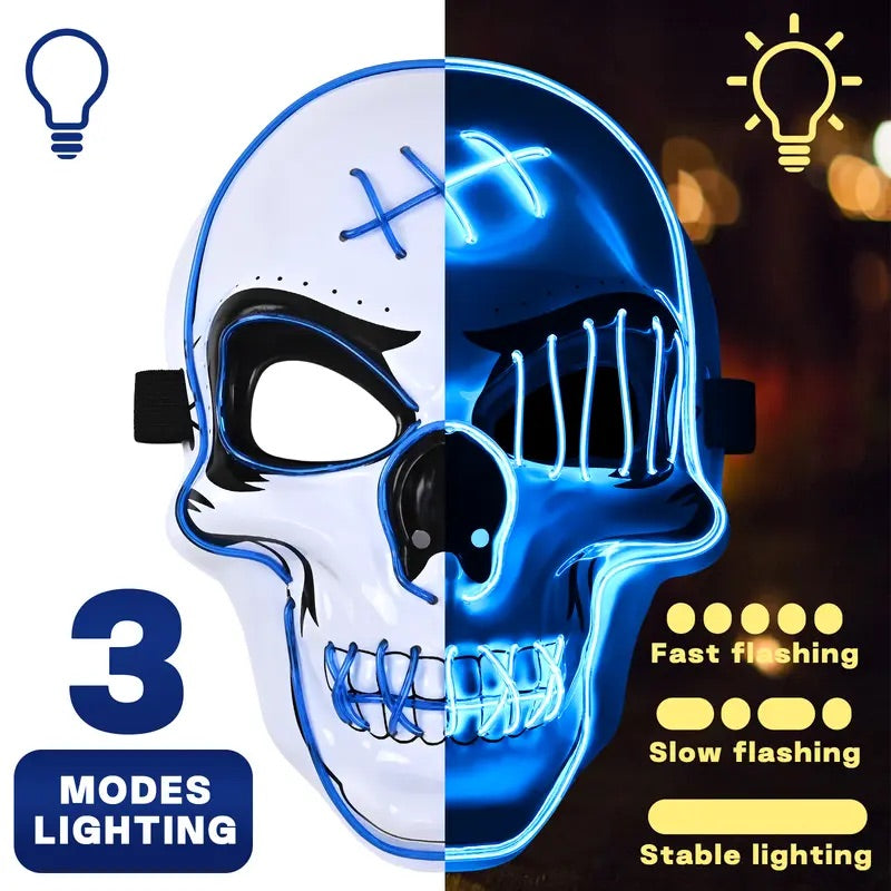Phantom LED Skull Mask & Skeleton Gloves Set View 4