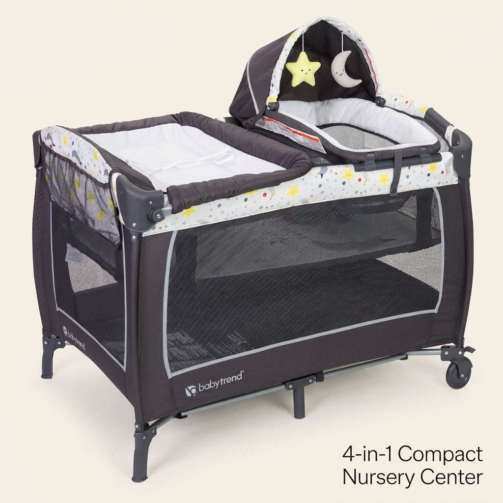 4-in-1 Compact All-in-One Portable Nursery Center View 2