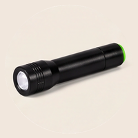 Black mini LED torch with green accent View 1