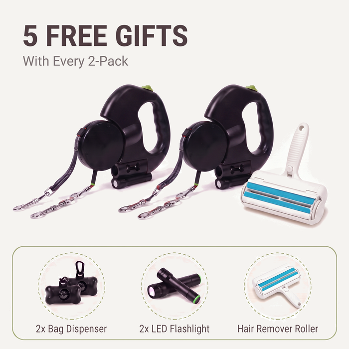 PawPair™ — Retractable 2 Dog Leash