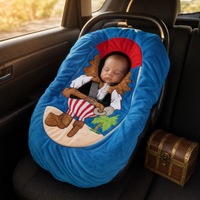 Baby wearing Pirate car seat cover View 15