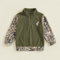 Toddler Duck Camo Patchwork Quarter-Zip Hoodie View 2