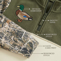 Toddler Duck Camo Patchwork Quarter-Zip Hoodie View 3
