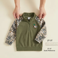 Toddler Duck Camo Patchwork Quarter-Zip Hoodie View 5