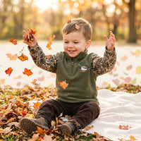 Toddler Duck Camo Patchwork Quarter-Zip Hoodie View 6
