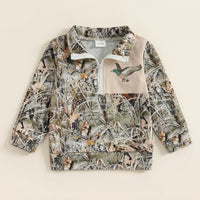 Toddler Duck Camo Patchwork Quarter-Zip Hoodie View 13