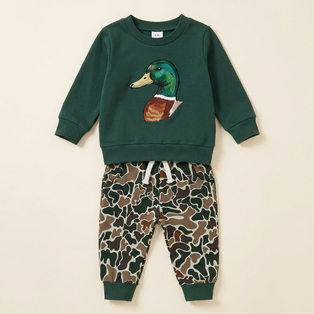 Toddler Duck Camo Patchwork Quarter-Zip Hoodie View 8