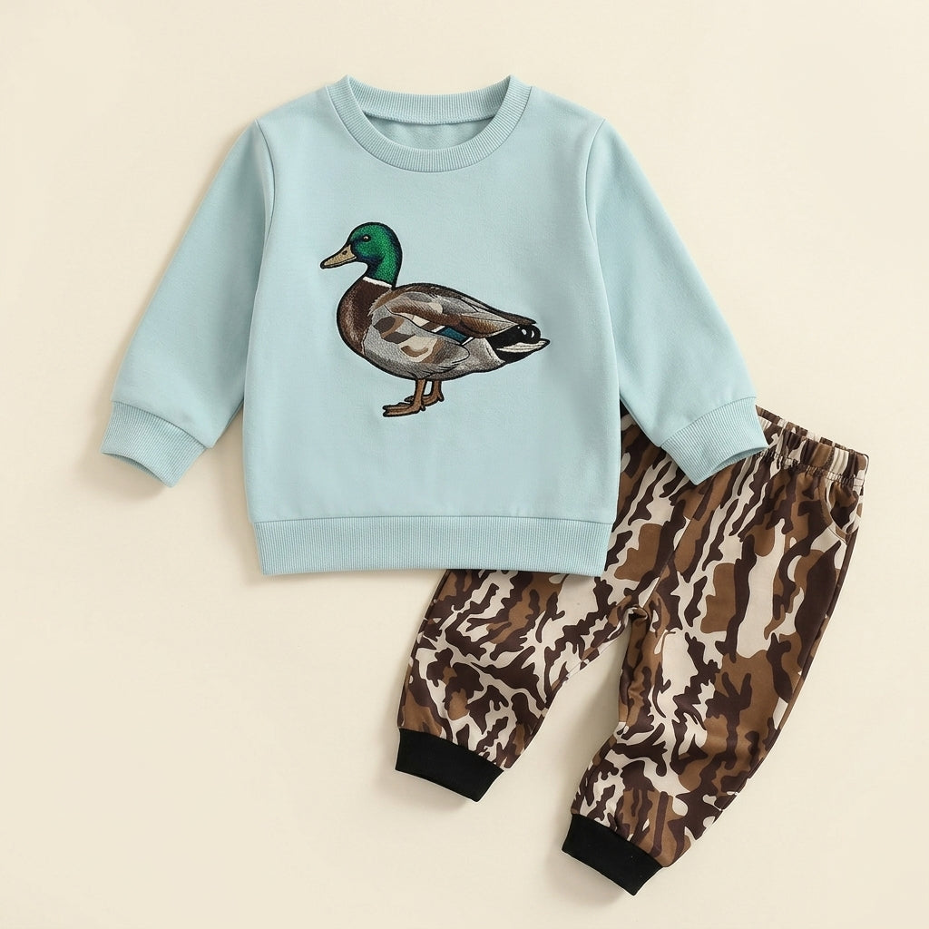 Toddler Duck Camo Patchwork Quarter-Zip Hoodie View 11