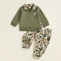 Toddler Duck Camo Patchwork Quarter-Zip Hoodie View 14
